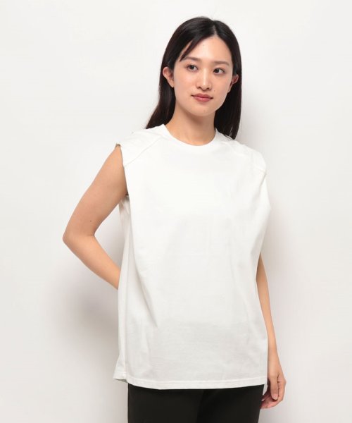Droite Lautreamont(ドロワット　ロートレアモン)/【Droite select】CLANE POWER SHOULDER TOPS/オフホワイト