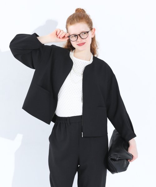 「KELEN/ケレン」デザインネックジャケット/LONICA 身幅 肩幅 総丈 そで丈