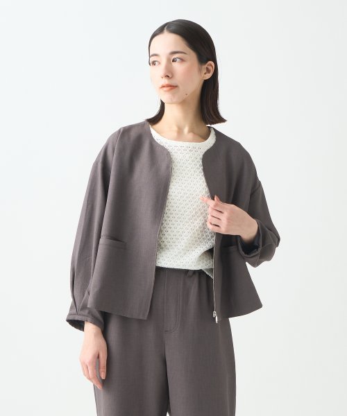 「KELEN/ケレン」デザインネックジャケット/LONICA 身幅 肩幅 総丈 そで丈