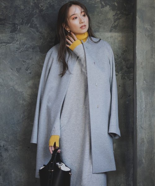 ウールカシミヤビーバー ノーカラー コート 商品説明2023 Autumn & Winter合わせるアイテムを選ばない万能コート■デザインシンプルで使い勝手の良いノーカラーコート。襟が無 Z2365889891(18295円)