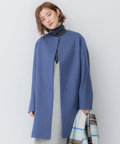 ウールカシミヤビーバー ノーカラー コート 商品説明2023 Autumn & Winter合わせるアイテムを選ばない万能コート■デザインシンプルで使い勝手の良いノーカラーコート。襟が無 Z2365889891(18295円)