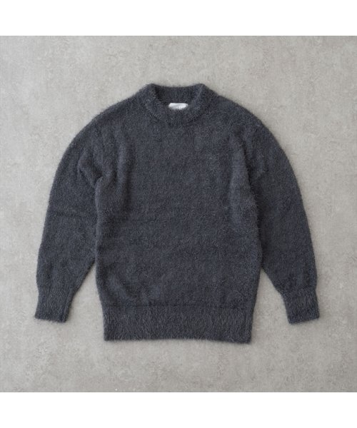 BRICK＆SONS(BRICK＆SONS)/フェザーモールクルーネックニット＜グレー＞/クロ・グレー