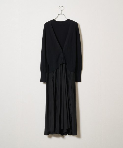 【Liyoca】コットンカシミヤレイヤードワンピース Liyoca 手洗い可