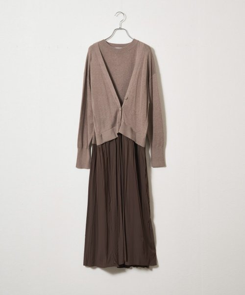 【Liyoca】コットンカシミヤレイヤードワンピース Liyoca 手洗い可