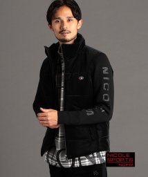 NICOLE CLUB FOR MEN/【NICOLE SPORTS】３Dフェイクレザー袖ニット中綿ブルゾン/505656901