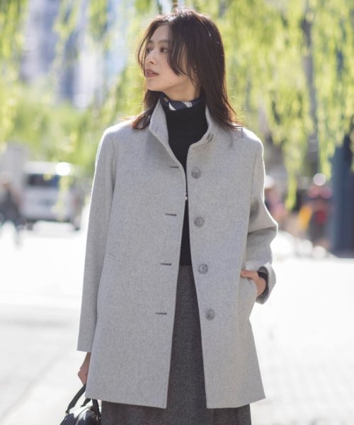 ショートビーバー スタンドカラー コート 大きいサイズ 小さいサイズ