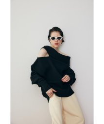 HeRIN.CYE(ヘリンドットサイ)/Thermal off shoulder tops/BLK