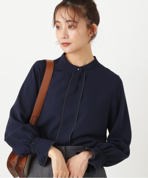 N Natural Beauty Basic(エヌナチュラルビューティベーシック)/フリルカフストロミ長袖ブラウス《WEB限定商品》/ネイビー