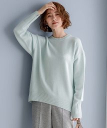 NIJYUSANKU（SMALL SIZE）(23区（小さいサイズ）)/【滝沢眞規子さん着用/洗える】ウールカシミヤ クルーネック ニット/スモーキーグリーン系