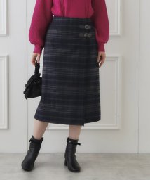 Couture Brooch(クチュールブローチ)/合皮ベルト付Aラインスカート/グレー（215）