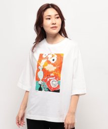 BENETTON (women)(ベネトン（レディース）)/5分袖プリントTシャツ・カットソー/ブルー