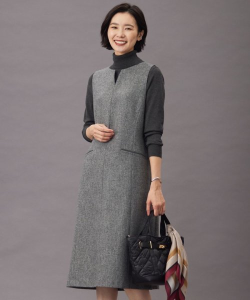 J.PRESS LADIES（LARGE SIZE）(J．プレス　レディス（大きいサイズ）)/T/W シャブレーツイル ジャンパースカート/ライトグレー系