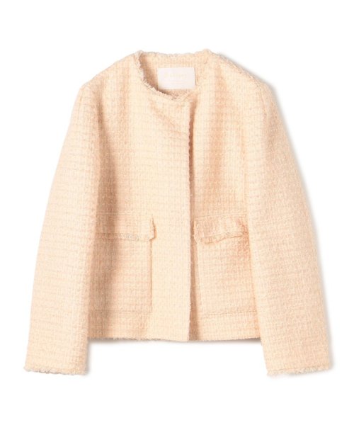ミックスヤーンツイード ノーカラージャケット 