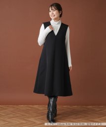 Leilian(レリアン)/ダイヤ柄ジャンパースカート【my perfect wardrobe】/ブラック