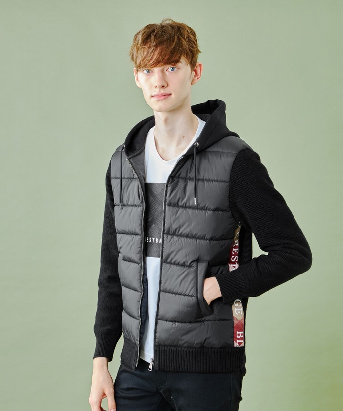 WEB限定】チェックロゴテープニットブルゾン(505738946)|HANKYU MEN'S