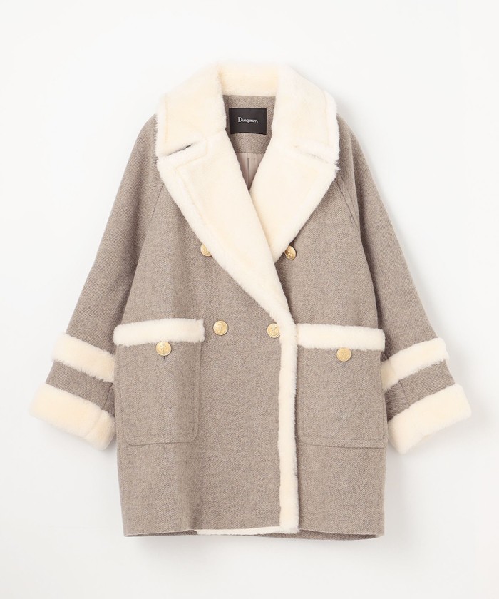 grace continental ウールコート ベージュ ウールカシミヤリバーコート / GRACE CONTINENTAL | GRACE