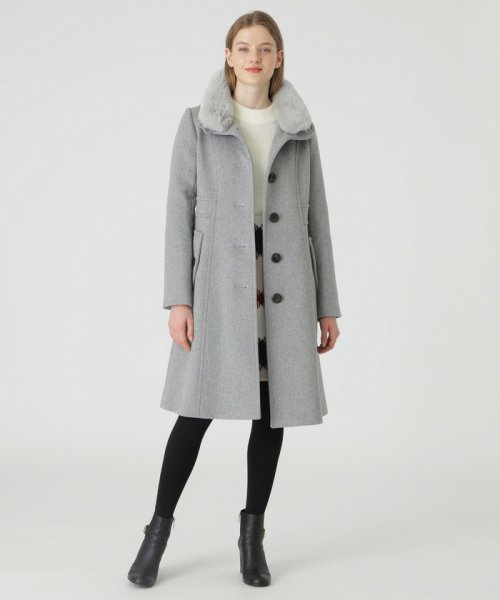 ファインウールダブルビーバースタンドカラーコート 