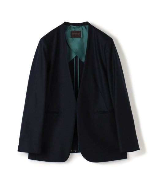 スーパーファインサキソニー ノーカラーフロントホックジャケット 