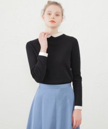 MACKINTOSH PHILOSOPHY(マッキントッシュ フィロソフィー)/【金子綾さん着用】Cleric Collar Knit ロングスリーブ/ブラック