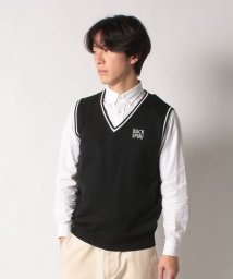 BACK SPIN! (バックスピン)/BACKSPIN  LOGO KNIT VEST/ブラック