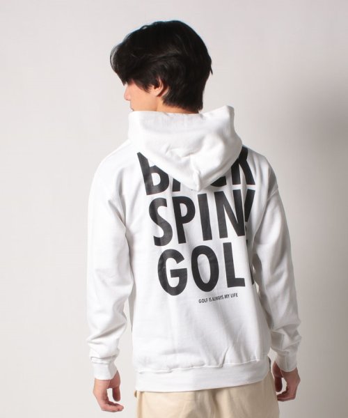 BACK SPIN! (バックスピン)/BACK SPIN BACK LOGO PARKA/ホワイト