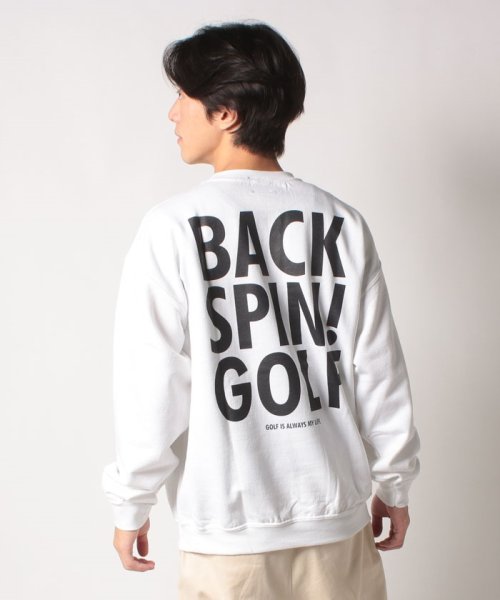 BACK SPIN! (バックスピン)/BACK SPIN!　BACK LOGO SWEAT SHIRT/ホワイト