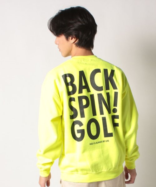 BACK SPIN! (バックスピン)/BACK SPIN!　BACK LOGO SWEAT SHIRT/ネオンイエロー