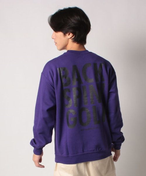 BACK SPIN! (バックスピン)/BACK SPIN!　BACK LOGO SWEAT SHIRT/パープル