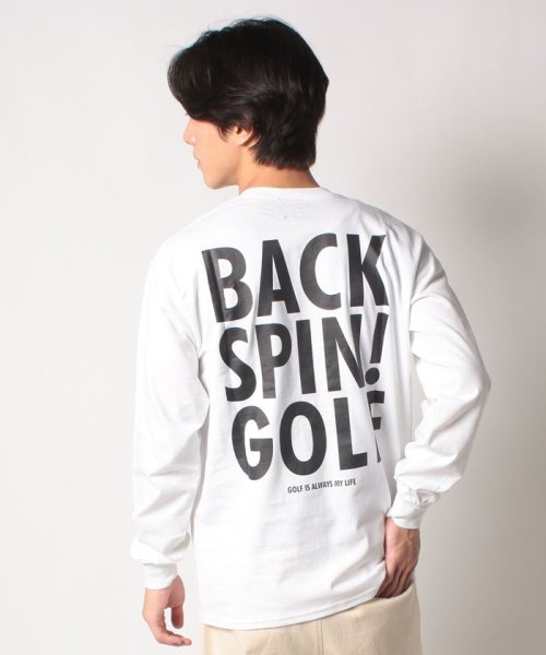 BACK SPIN! (バックスピン)/BACKSPIN! BACK LOGO Long Tshirt/ホワイト