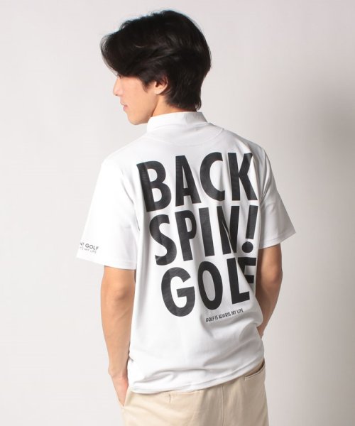 BACK SPIN! (バックスピン)/BACK SPIN! Mock Neck T Shirt/ホワイト
