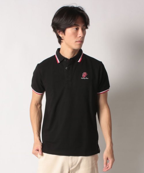 BACK SPIN! (バックスピン)/RS LOGO LINE POLO SHIRT/ブラック