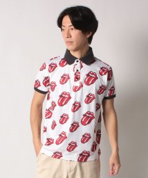 BACK SPIN! (バックスピン)/RS  Red Lick Pattern POLO SHIRT/ホワイト