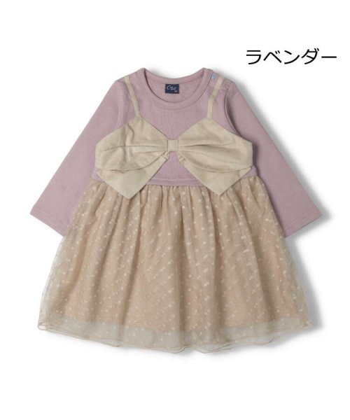 Crescent(クレセント)/【子供服】 crescent (クレセント) チュールスカートワンピース 90cm～130cm N60311/ラベンダー