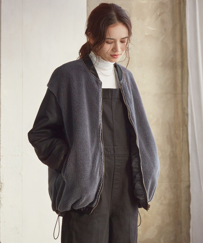 SLOW/一部店舗限定】リバーシブルボアコンビ ブルゾン(505758682