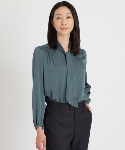 【DRESS BLOUSE】ウォッシャブルシルクボウタイブラウス