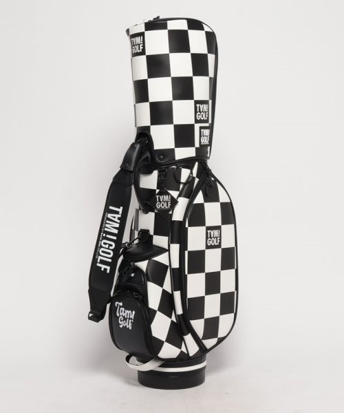 TAM!GOLF(タムゴルフ)/【TAM!GOLF】CHECKER CART TYPE CADDIE BAG/ホワイトxブラック