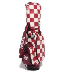 TAM!GOLF(タムゴルフ)/【TAM!GOLF】CHECKER CART TYPE CADDIE BAG/アイボリー×バーガンディー