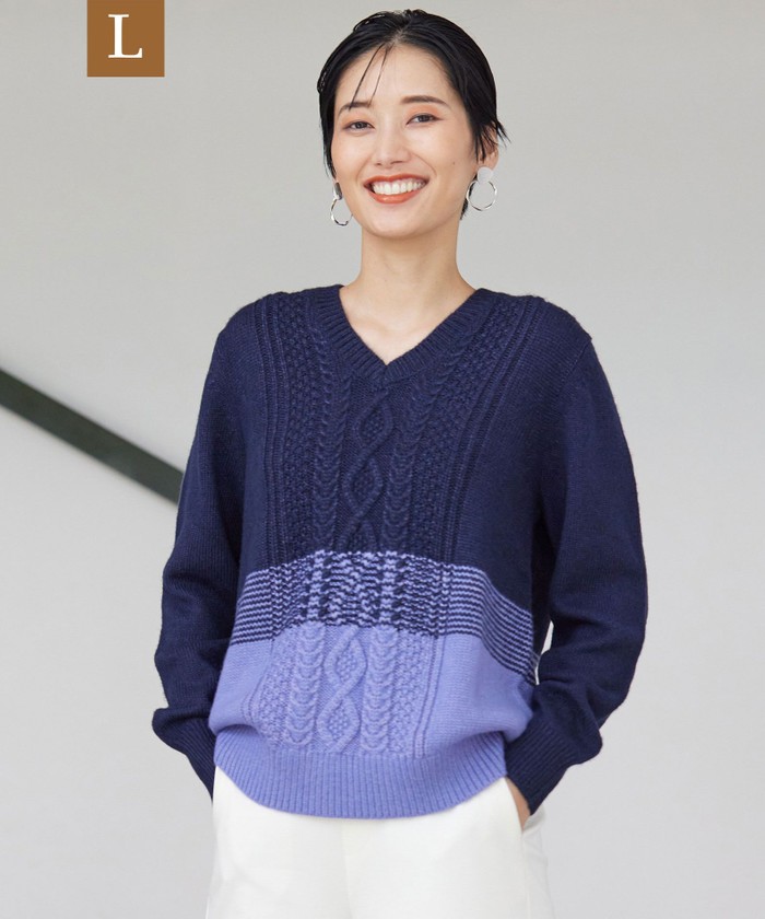 エヴェックス バイ クリツィア ☆ ニット セーター プルオーバー 40 紫 パープル系｜ニット・セーター｜EVEX by KRIZIA(Lサイズ)(エヴェックス