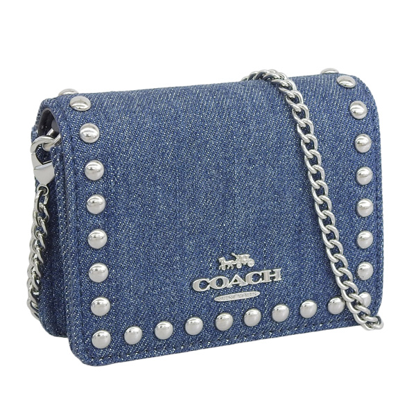 セール】COACH コーチ MINI WALLET ON A CHAIN WITH RIVETS 斜めがけ