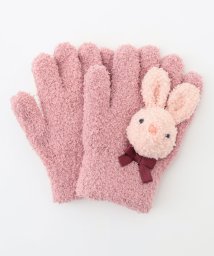 anyFAM（KIDS）(エニファム（キッズ）)/立体 アニマル モチーフ 手袋/ピンク×ウサギ