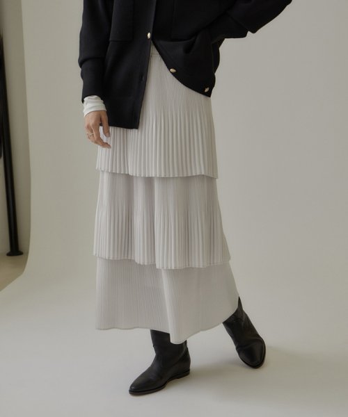 プリーツティアードスカート 