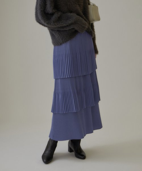 プリーツティアードスカート 