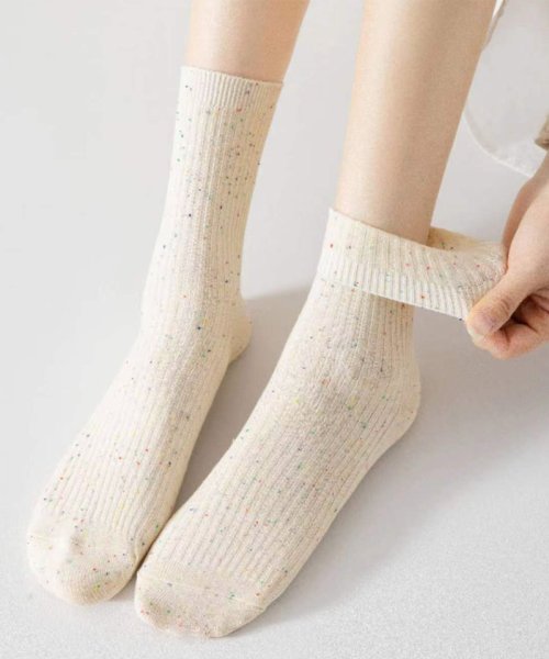 shoppinggo(ショッピングゴー)/靴下 ソックス ミックスカラー レディース 冷えとり靴下 蒸れない くつ下 socks フットウェア ショート丈 アンクルソックス ホワイト 黒 白/ベージュ