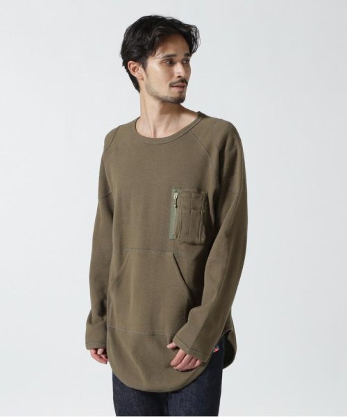 LHP(エルエイチピー)/Blackmeans/ブラックミーンズ/ROUND HEM LS TEE/ラウンドヘムロングスリーブTシャツ/カーキ