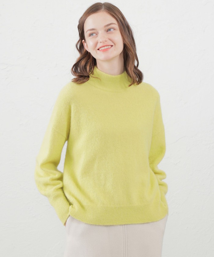 マッキントッシュフィロソフィー カシミヤ混 セーター 黄色 M レディース ウールカシミヤクルーネックカーディガン(トップス)｜MACKINTOSH