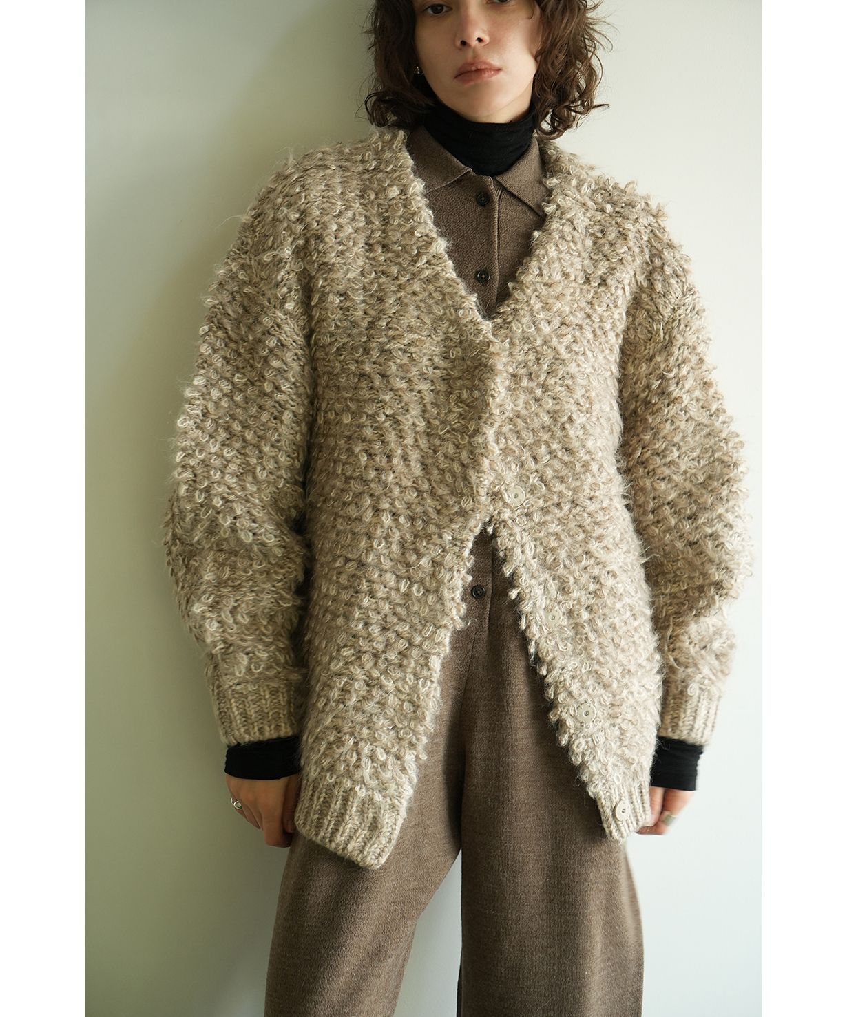 MIX LOOP MOHAIR KNIT CARDIGANsize2