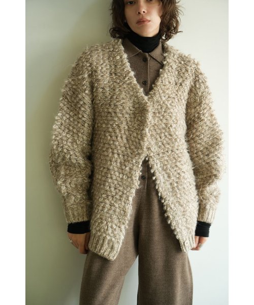 CLANE(クラネ)/MIX LOOP MOHAIR KNIT CARDIGAN/BEIGE