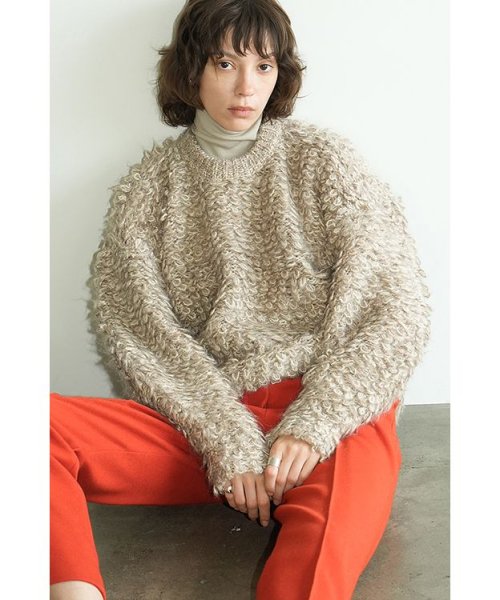 CLANE(クラネ)/MIX LOOP MOHAIR KNIT TOPS/BEIGE