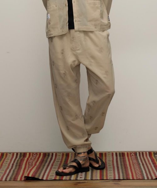 Schott(ショット)/SLUB CHIFFON PANTS "FAMILY CREST"/スラブシフォン パンツ "ファミリークレスト/ベージュ