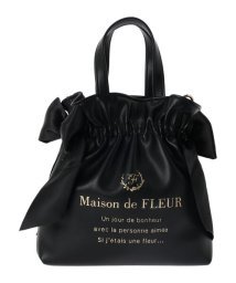 Maison de FLEUR(メゾンドフルール)/EC限定 ミニダブルリボン2Wayトートバッグ/ブラック